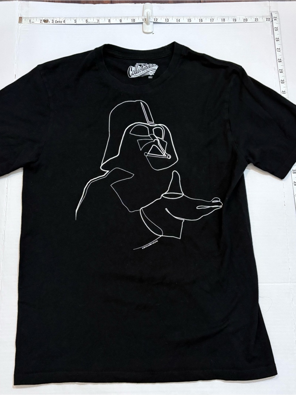 Old Navy Black Tee with White Outline Graphic
